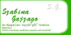 szabina gajzago business card